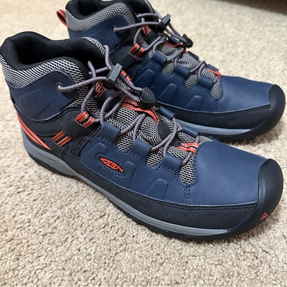Keen Mens Big Kid Size 6 Targhee Waterproof Mid Blue Hiking Boot Shoes 1019835